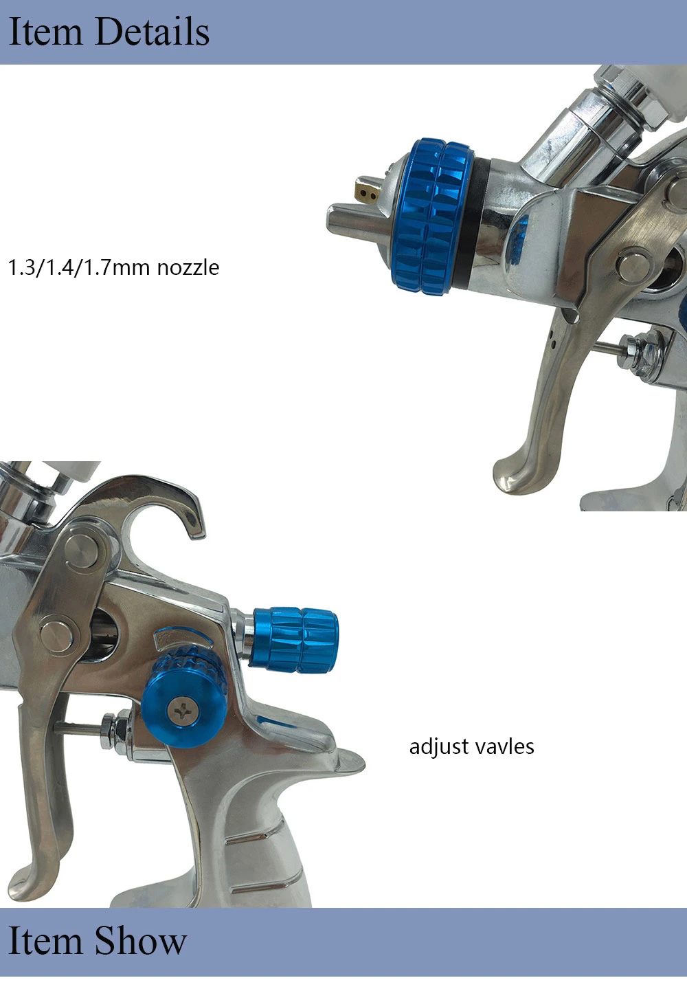 HVLP Airbrush Chrome Plate Paint Spray Gun