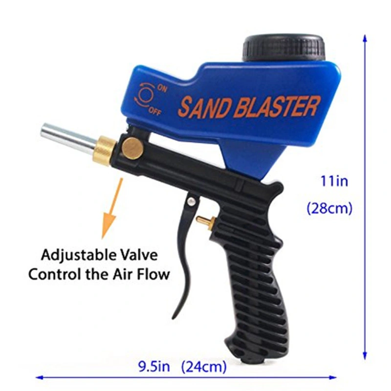 Portable Gravity Sandblasting Gun Pneumatic Sandblasting Set Rust Blasting Device Adjustable Mini Blasting Machine Spray Gun Sandblasting Gun